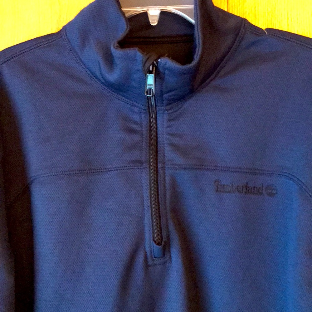 Timberland 1/4 zip XL woven mesh navy blue sport performance pullover shirt EUC
